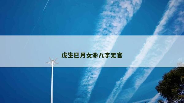 戊生巳月女命八字無官