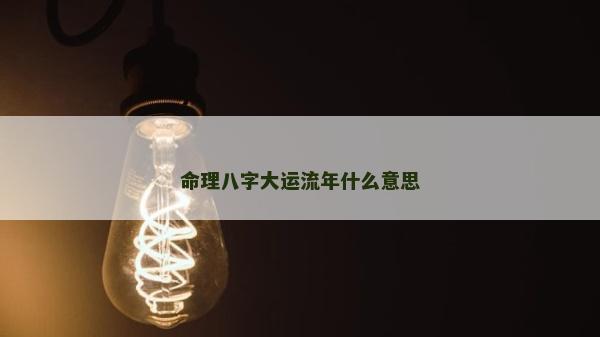 命理八字大運流年什么意思
