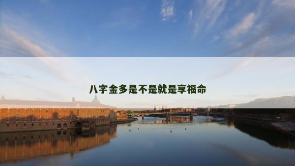 八字金多是不是就是享福命 八字金多是不是就是享福命