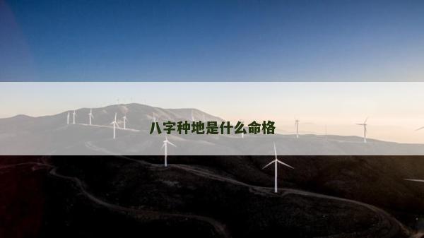 八字種地是什么命格