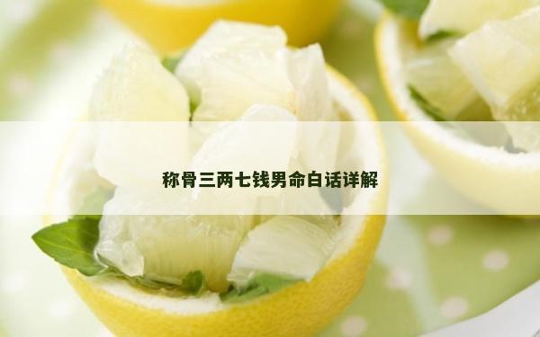 稱骨三兩七錢男命白話詳解