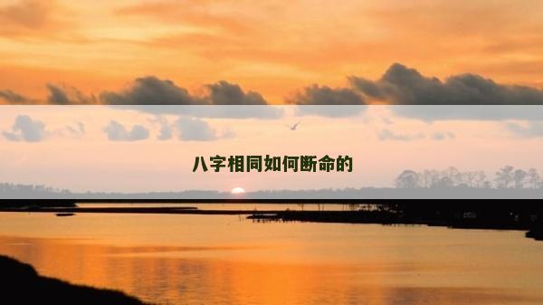八字相同如何斷命的 八字相同如何斷命的