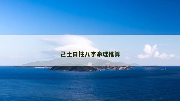 己土日柱八字命理推算 己土日柱八字命理推算