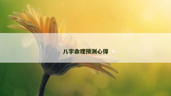八字命理預(yù)測(cè)心得 八字命理預(yù)測(cè)心得