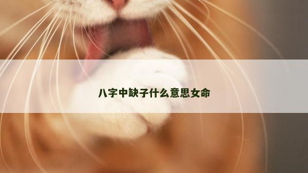八字中缺子什么意思女命