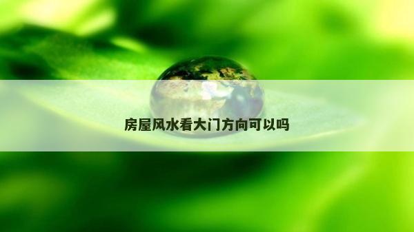 房屋風(fēng)水看大門(mén)方向可以嗎