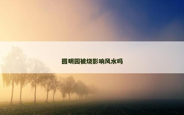 圓明園被燒影響風(fēng)水嗎
