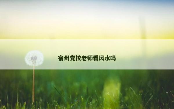 宿州黨校老師看風(fēng)水嗎