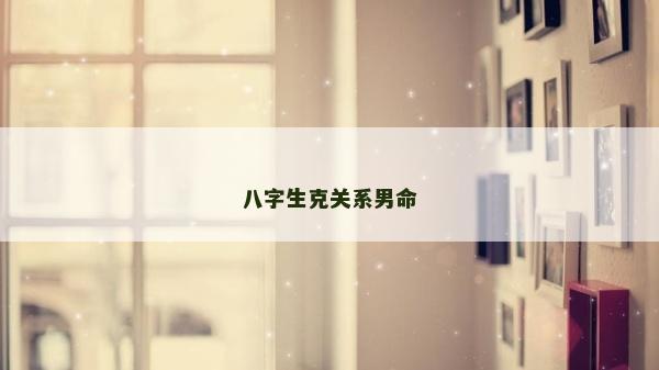 八字生克關(guān)系男命