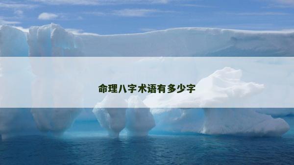 命理八字術語有多少字