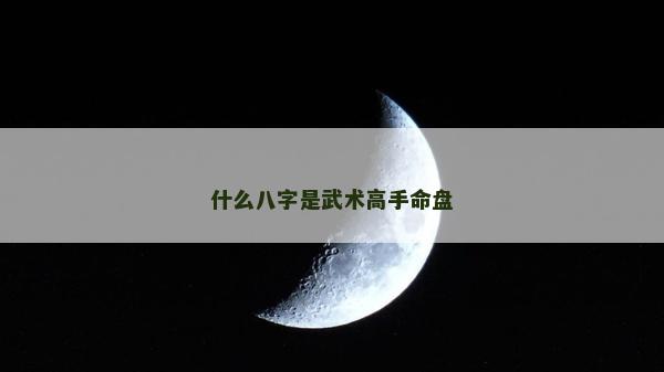 什么八字是武術高手命盤