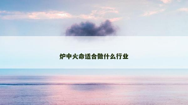 爐中火命適合做什么行業