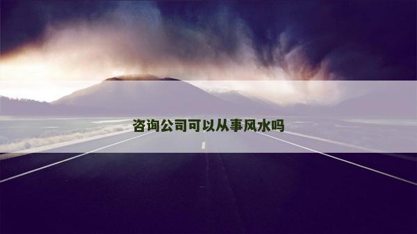 咨詢公司可以從事風水嗎