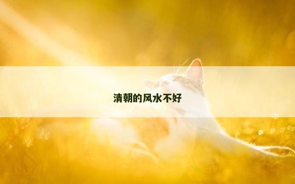 清朝的風水不好
