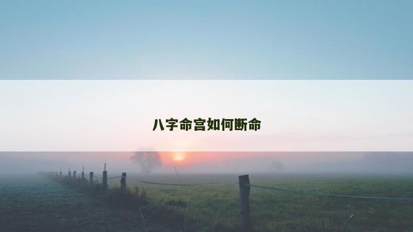 八字命宮如何斷命 八字命宮如何斷命