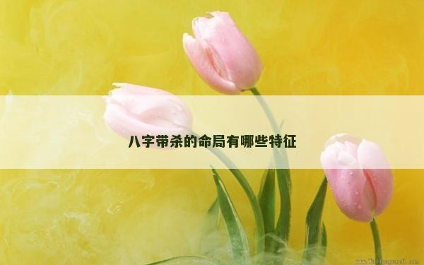 八字帶殺的命局有哪些特征