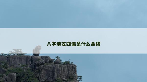 八字地支四偏是什么命格 八字地支四偏是什么命格