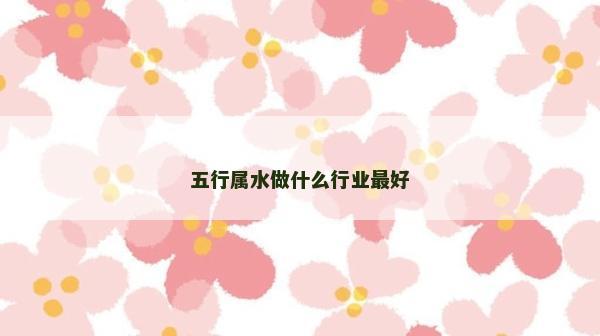 五行屬水做什么行業最好