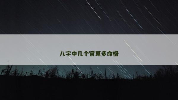 八字中幾個官算多命格