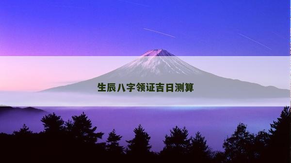 生辰八字領證吉日測算