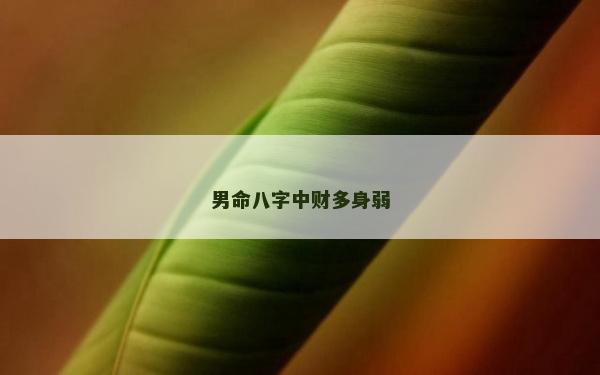 男命八字中財多身弱