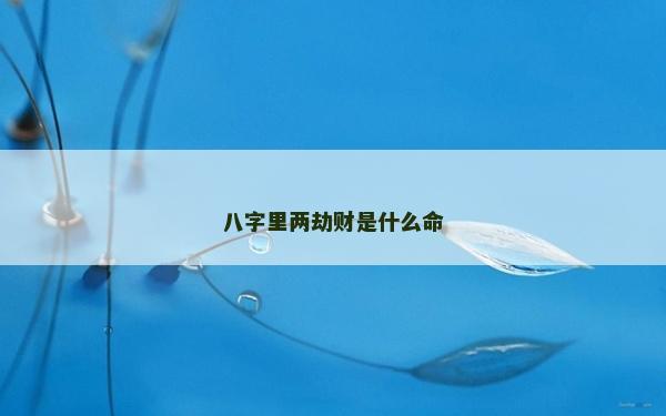 八字里兩劫財是什么命 八字里兩劫財是什么命