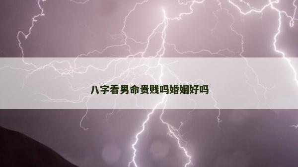 八字看男命貴賤嗎婚姻好嗎
