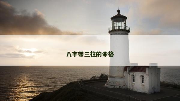 八字帶三柱的命格