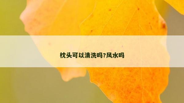 枕頭可以清洗嗎?風水嗎
