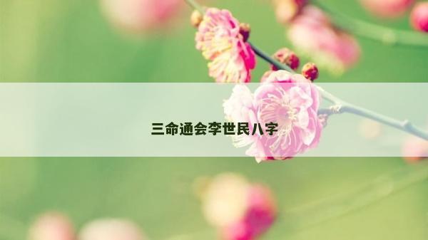 三命通會(huì)李世民八字