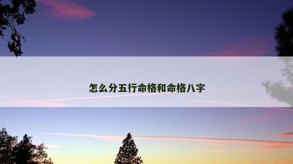 怎么分五行命格和命格八字