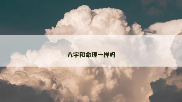 八字和命理一樣嗎