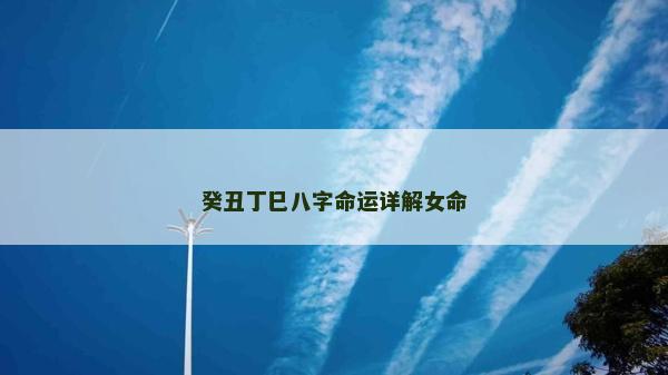 癸丑丁巳八字命運詳解女命
