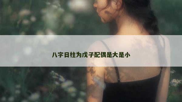 八字日柱為戊子配偶是大是小