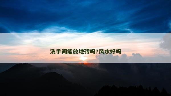 洗手間能放地磚嗎?風水好嗎