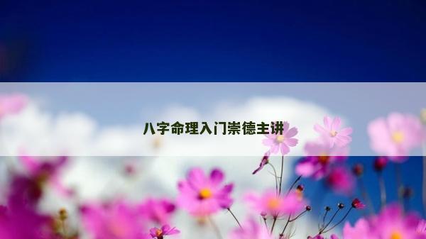 八字命理入門崇德主講