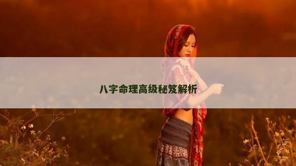 八字命理高級(jí)秘笈解析