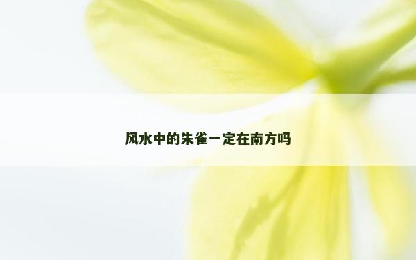 風水中的朱雀一定在南方嗎