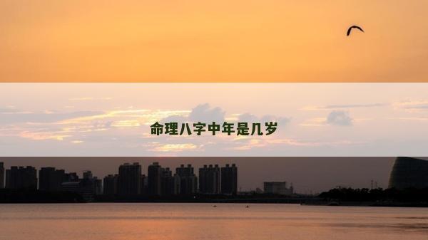 命理八字中年是幾歲