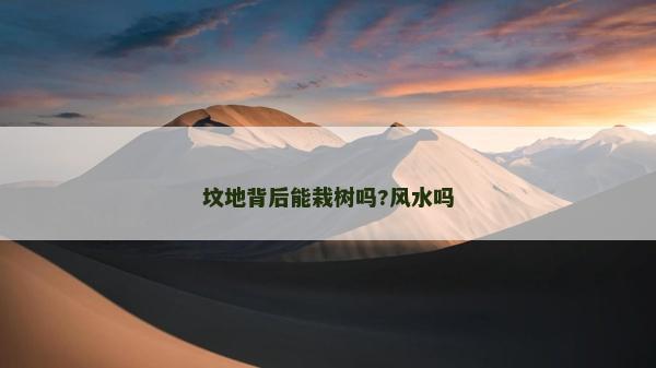 墳地背后能栽樹嗎?風水嗎