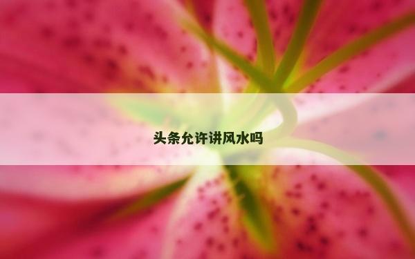 頭條允許講風(fēng)水嗎