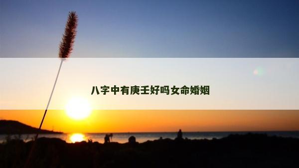 八字中有庚壬好嗎女命婚姻
