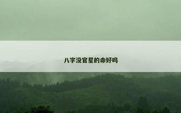 八字沒官星的命好嗎