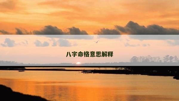 八字命格意思解釋 八字命格意思解釋