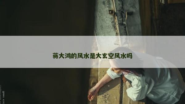 蔣大鴻的風水是大玄空風水嗎