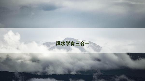 風水學有三合一