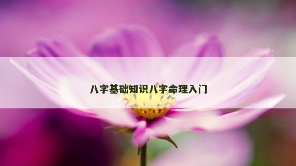 八字基礎(chǔ)知識八字命理入門