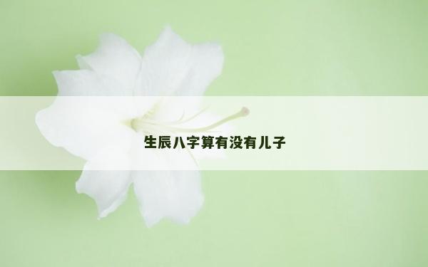 生辰八字算有沒有兒子