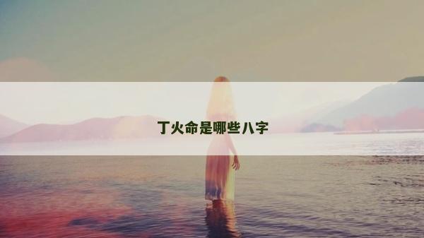 丁火命是哪些八字 丁火命是哪些八字
