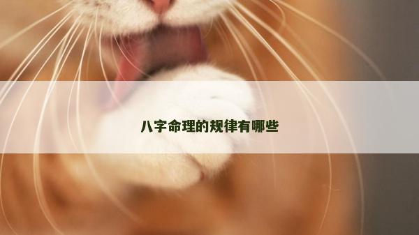 八字命理的規律有哪些 八字命理的規律有哪些